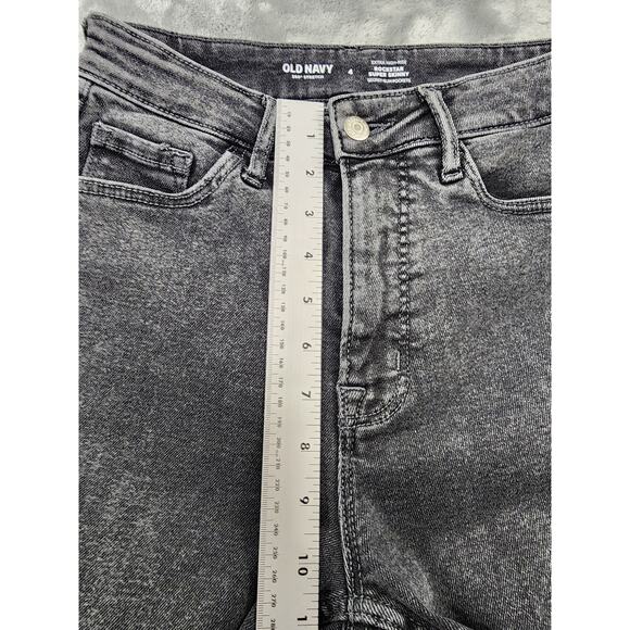 Old Navy Jeans Womens 4 Washed Black Extra High Rise Rockstar Super Skinny - Picture 8 of 11